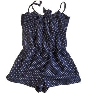 Hive and honey blue Polkadot romper Sz Xs